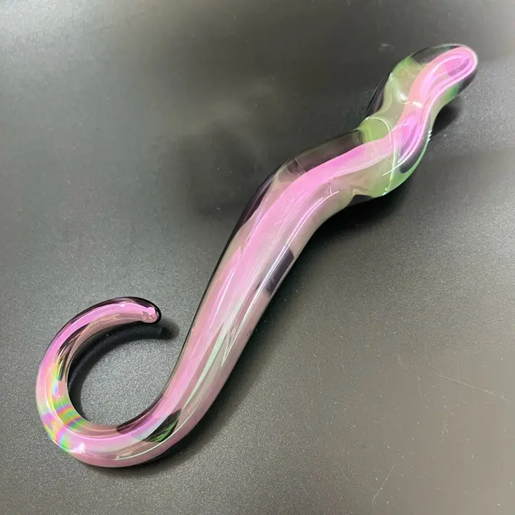 G-Form Pyrex Glas Kristall Dildo mit Spot Perlen Penis Anal Butt Plug Homosexuell