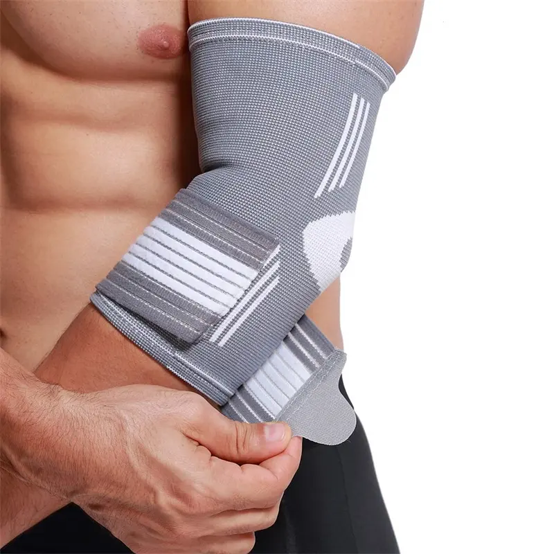 腱炎テニスゴルフ肘保護のための調整可能なアーム圧縮スリーブ肘ブレースサポート関節の痛みを軽減します