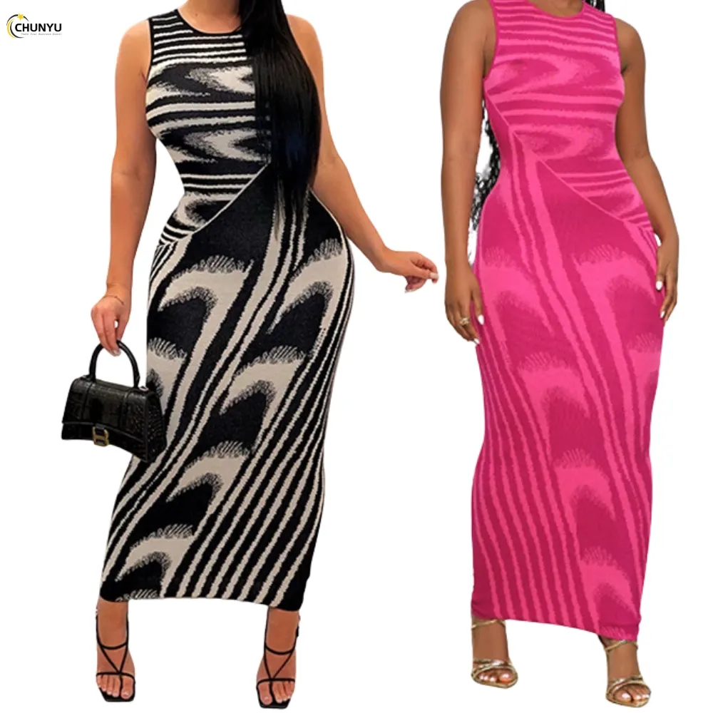 2024 Summer New Fit And Flare Sexy Women's Formal Dresses Elegant Casual Girl Long Maxi Bodycon Dress For Ladies