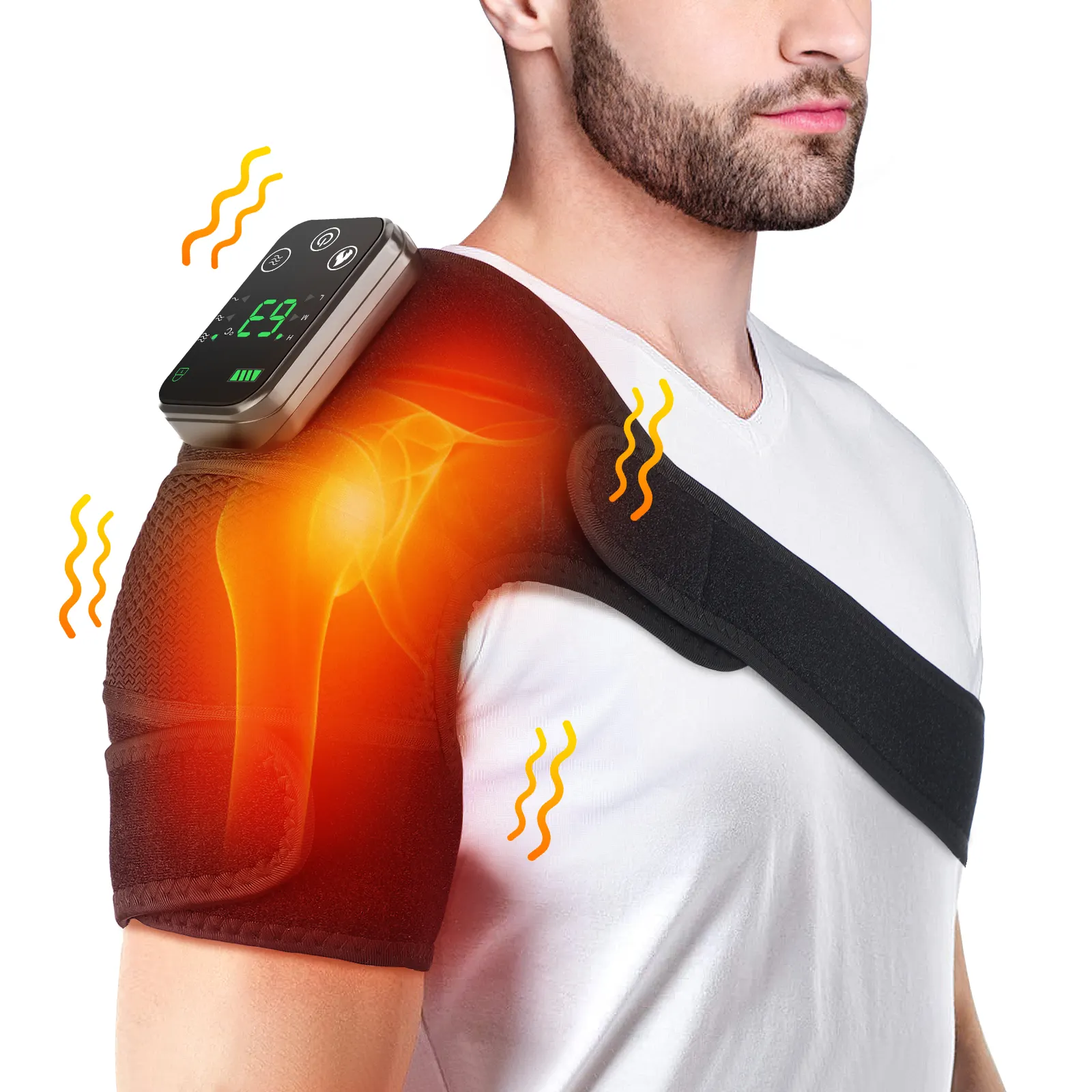 Rodillera de compresión de aire para pierna, envoltura para alivio del dolor de artritis, calefacción eléctrica para dolor articular, masajeador de rodilla con calor