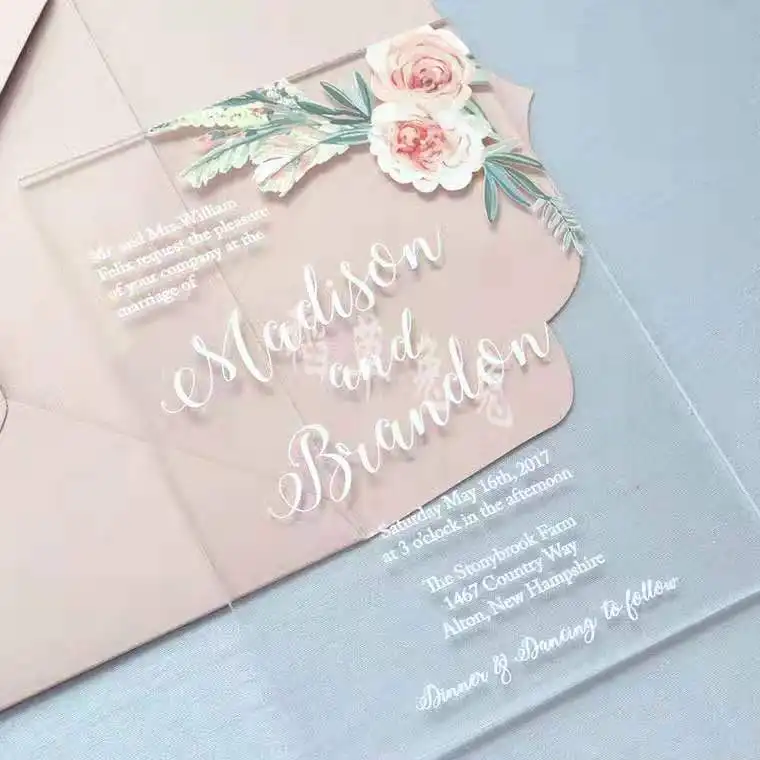 منتجات أكريليك ، مشغولات أكريليك ، بطاقات دعوة لحفلات الزفاف