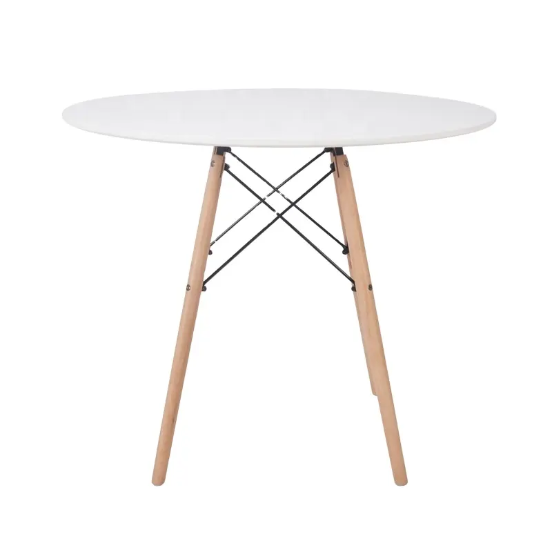 Mesa de comedor sencilla con patas de madera de haya, muebles de buena calidad y precio bajo, mesa de comedor de estilo sencillo