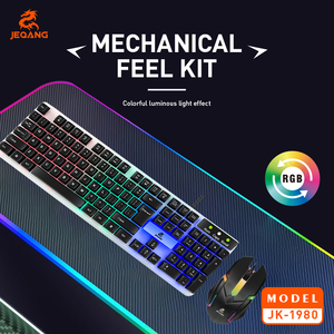 Jeqang-1980 RGB Wired <strong>Keyboard</strong> and Mouse Set New Optical USB Interface for laptops <strong>computer</strong> - Product Image 4