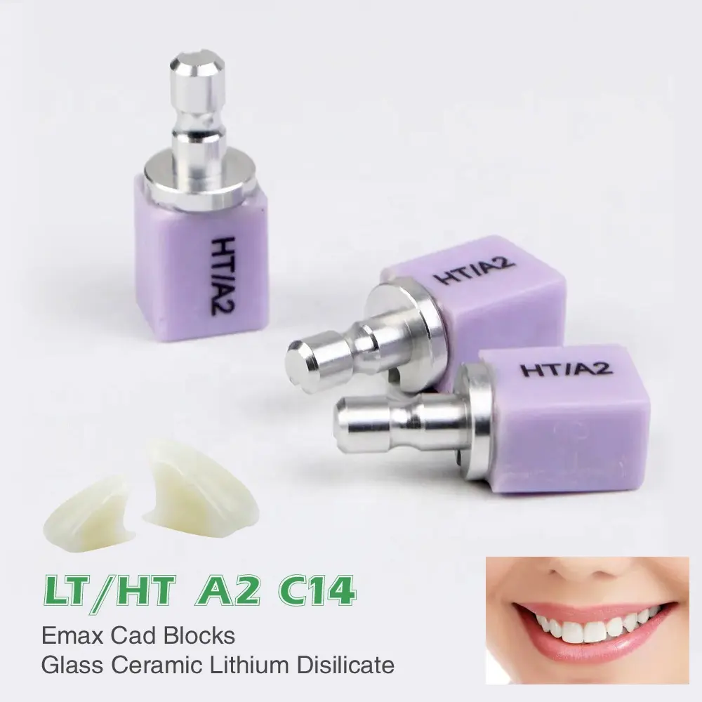 HT LT para vitrocerámica C14 Procesamiento de dentaduras postizas Bloque de disilicato de litio vitrocerámica CADCAM toda restauración de cerámica