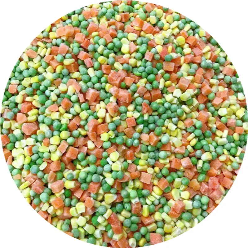 IQF legumes mistos ervilhas verdes cenoura feijão verde corte milho doce 4 vias IQF legumes mistos IQF legumes