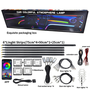 22 in <strong>1</strong> Dream Color RGB Dynamic Car Interior Light Wireless APP Control Ambient Atmosphere <strong>LED</strong> Light Kit for Car - Product Image 4