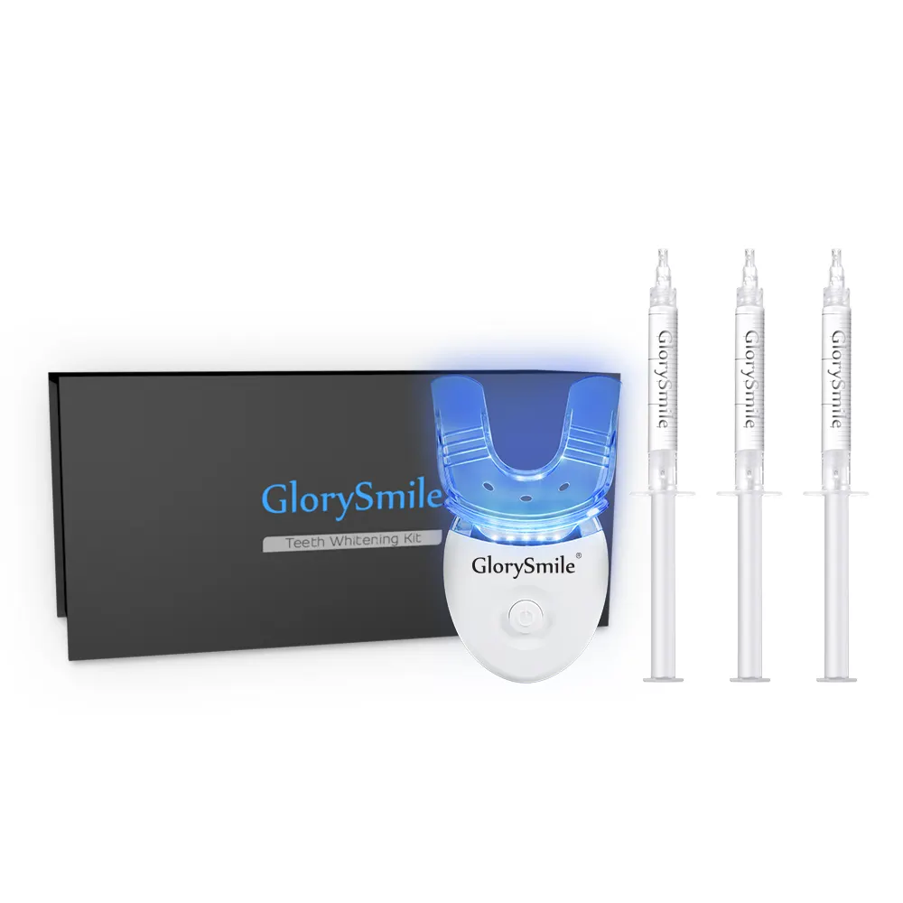 Mini kit de clareamento dental personalizado, kit de clareamento dental avançado 5 leds de luz azul fria com logotipo privado