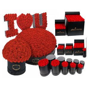 Yüksek kalite sonsuza kırmızı güller çiçekler kutuda özelleştirilmiş uzun süre zaman korunmuş düğün sevgililer günü süslemeleri için - Product Image 1