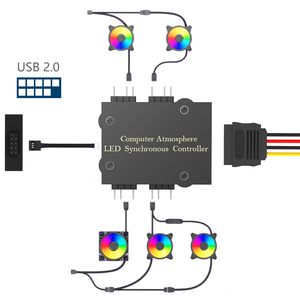 5V 3PIN A-RGB Fan <strong>Controller</strong>, 5V Lighting <strong>Controller</strong>, <strong>Computer</strong> Atmosphere RGB LED Synchronization <strong>Controller</strong> for Desktop PC - Product Image 3