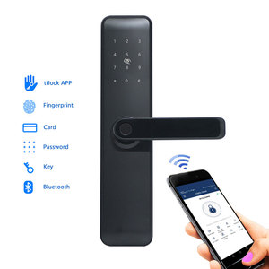 Tuya akıllı Wifi biyometrik Ttlock App ile parmak izi kapı kilit elektrikli dijital anahtarsız giriş için alüminyum kapı - Product Image 1