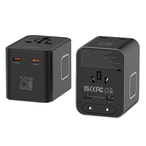 最新デザインGaN 25Wユニバーサル旅行アダプタータイプA-B-C-D-E-F-G-L-Nプラグ急速充電グローバル充電器に完全に対応 - Product Image 2