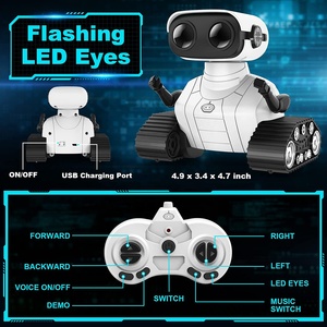 Robot telecomandati ricaricabili, Robot Emo a dimostrazione automatica testa e braccia flessibili, Robot intelligente con musica e occhi a LED - Product Image 5