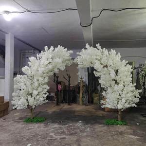 New <strong>Red</strong> Pink Indoor Tree <strong>Trunk</strong> Dense Tree Artificial Plants Wedding Table Top Artificial Double-deck Cherry Blossom Tree - Product Image 2