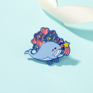 Cute Dropping <strong>Oil</strong> Alloy <strong>Whale</strong> Brooch Ladies Cartoon Metal Fish Backpack Badge Brooch Pin for Student Bag Decorative - Product Image 6