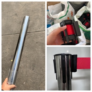 Özelleştirilmiş 2m siyah Metal kuyruk hattı kontrolü geri çekilebilir bariyer kalabalık kontrolü kalabalık Stanchion sonrası - Product Image 4