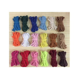 Cuerda de algodón Natural de 5mm, 8 hebras, trenzada, larga, trenzada, accesorio de banda, cordón, cuerda artesanal - Product Image 1