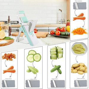 מתכוונן בטוח מנדולינה מבצע Veggie דייסר Julienne צרפתית ומטגנים תפוחי אדמה חותך מזון חותך צ 'יפס תפוחי אדמה