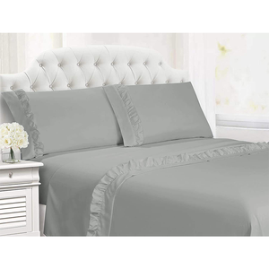 4 Mảnh mềm không gây dị ứng sang trọng 100% cotton 15 "túi sâu Khăn trải giường thiết lập với được trang bị tấm gối - Product Image 5