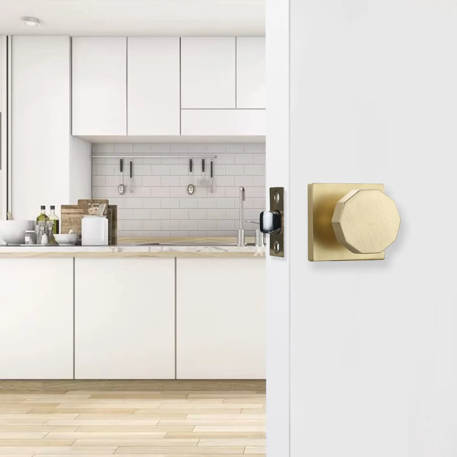 Quality Reasonable Price Brushed Brass Bathroom Door Knob for Modern Privacy