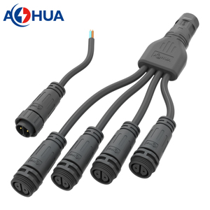 China Factory ODM OEM IP67 2 3Pin Y Cable de alimentación Splitter Entrada 1 Salida Dos puertos Sobre molde Conector impermeable de plástico - Product Image 4