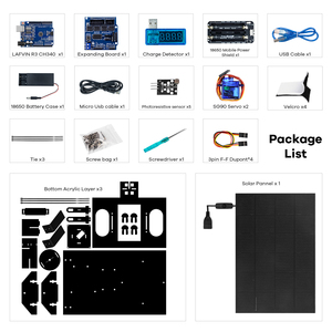 LAFVIN güneş takip kiti çift eksenli DIY eğitici oyuncak güneş izci sistemi Arduino için