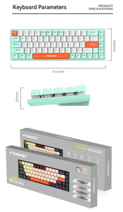 Directo de fábrica, Mini teclado ultrafino para juegos con cable, 68 teclas, retroiluminación RGB múltiple, impermeable, para ordenador, para juegos con cable - Product Image 3