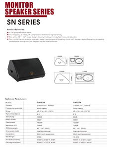 Pro 2-WAY Full Range SN122M Sistema de altavoces retornables activos Salida de alta potencia de 8ohm para lugares de rendimiento de monitoreo de escenario - Product Image 4
