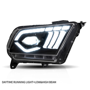 Toptan tam LED far dönüş sinyali araba kafa lambası ön lamba donanımı 2010-2014 farlar Ford MUSTANG için ışıkları