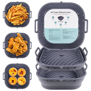 Foldable Silicone Square Air Fryer Liners Reusable Oven Basket for <strong>Easy</strong> Cleaning Heat Resistant Kitchen Pot for <strong>Baking</strong> - Product Image 2