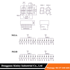 Красный 0,5 дюймов 2-значный 7-сегментный светодиодный дисплей - Product Image 4