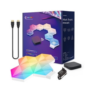 Tuya Smart TV pantalla sincronizada luz RGB Sinfonía Control de voz LED Cob Hexagonal luz ambiental IP65 8mm PCB ancho 12V entrada - Product Image 1