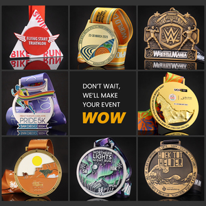 Entwerfen Sie Ihre eigene Metall medaille Zink legierung 3D 5K Marathon Fußball Taekwondo Swimming Race Finisher Award Sport medaillen - Product Image 2