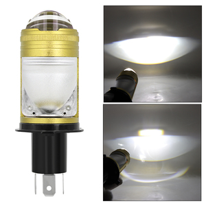 H4แสงโปรเจคเตอร์กระจก LED ขนาดเล็กลำแสงสูง/ต่ำสว่างมากเลนส์ไฟหน้าพร้อมเลนส์ LED คู่จาก CANbus รถจักรยานยนต์ - Product Image 2