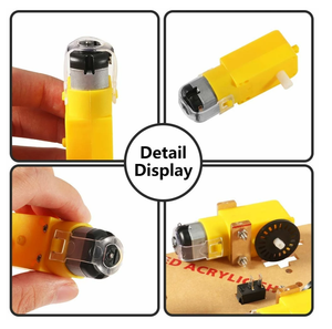 Motor eléctrico de CC con rueda de neumático de plástico, 3-6V, engranaje de doble eje, Motor de caja de cambios magnética TT para coche inteligente Arduino - Product Image 4