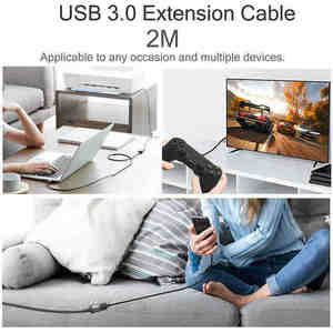 INNOPRO Premium USB 3.0 uzatma kablosu 2m 3 metre hız erkek kadın genişletici örgü koruyucu cep telefonları yazıcılar için - Product Image 4