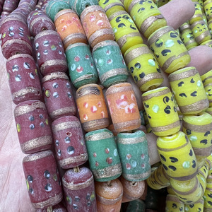 Nepal cam boncuk Oval sır boncuk altın hattı sütun boncuk toptan fiyat takı yapımı için - Product Image 3