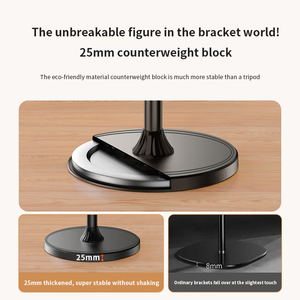 360 độ xoay có thể điều chỉnh phổ kim loại sàn lười biếng người giữ điện thoại linh hoạt trên điện thoại núi cho video giường máy tính bảng - Product Image 4