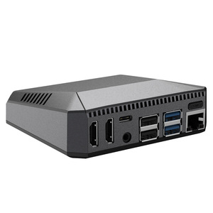 Raspberry Pi 4-го поколения алюминиевый сплав Интеллектуальный вентилятор модуль питания программирования Linux мини-ПК металлический корпус