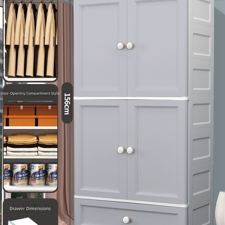 65cm wide-double door-gray