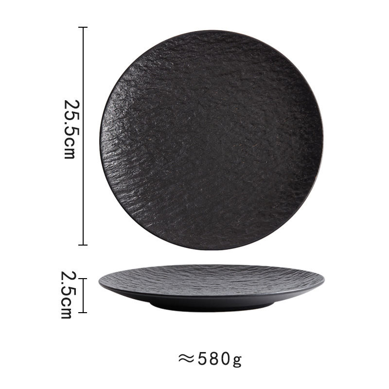 Assiette ronde peu profonde de 10 pouces