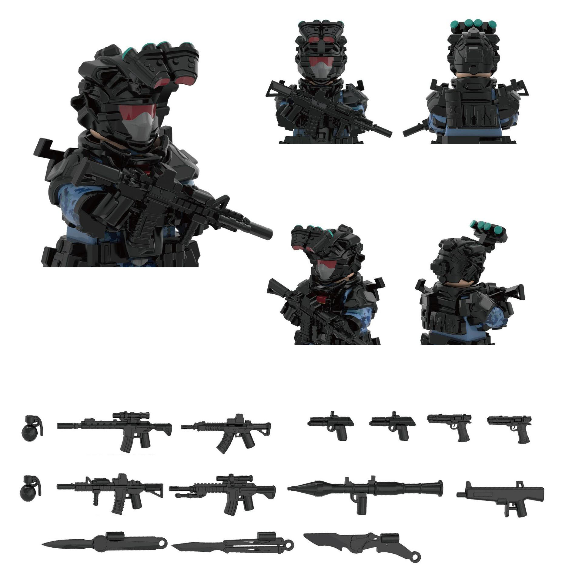 Dragon de mer coloré + arme noire