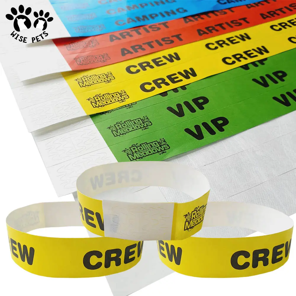 Snelle Levering Custom Logo Party Polsband Wegwerp Goedkope Thermische Print Waterdichte Concert Festival Id Papier Tyvek Polsband