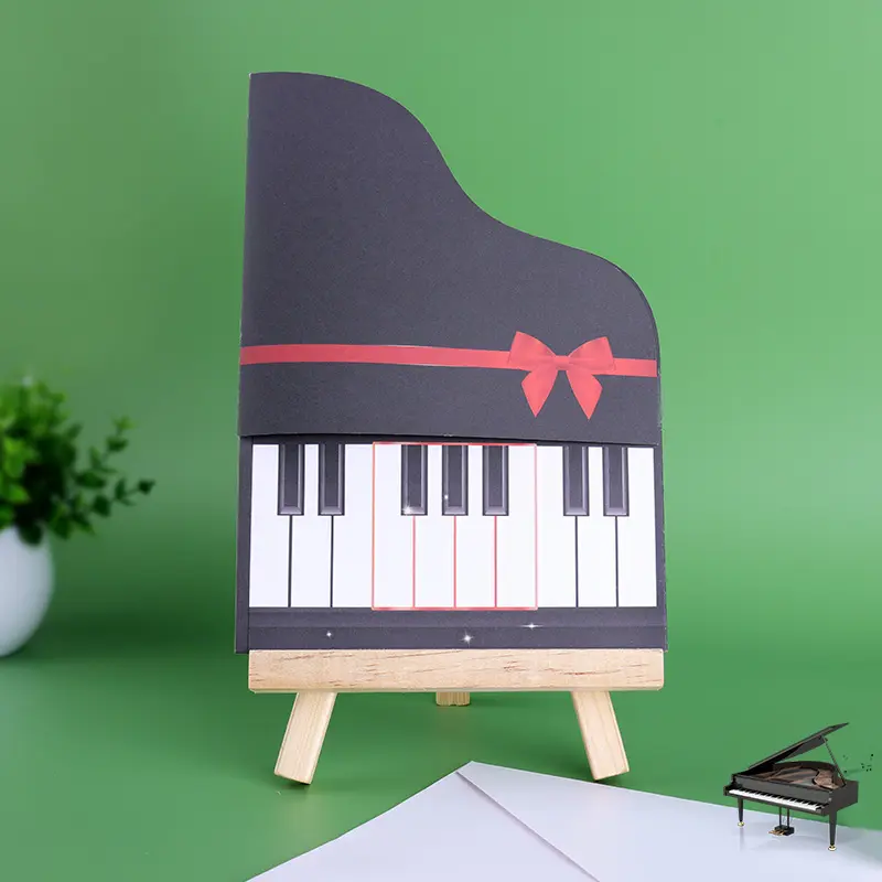 Winpsheng nuevo diseño personalizado Feliz cumpleaños toque para tocar la tarjeta de felicitación de piano con música