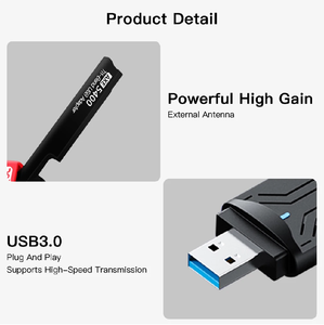Wifi6e ax5400 USB3.0 không dây <span class=keywords><strong>USB</strong></span> Adapter Tri-Band 2.4GHz/5GHz/6Ghz cho PC/máy tính xách tay Win10/11 trình điều khiển miễn phí - Product Image 6