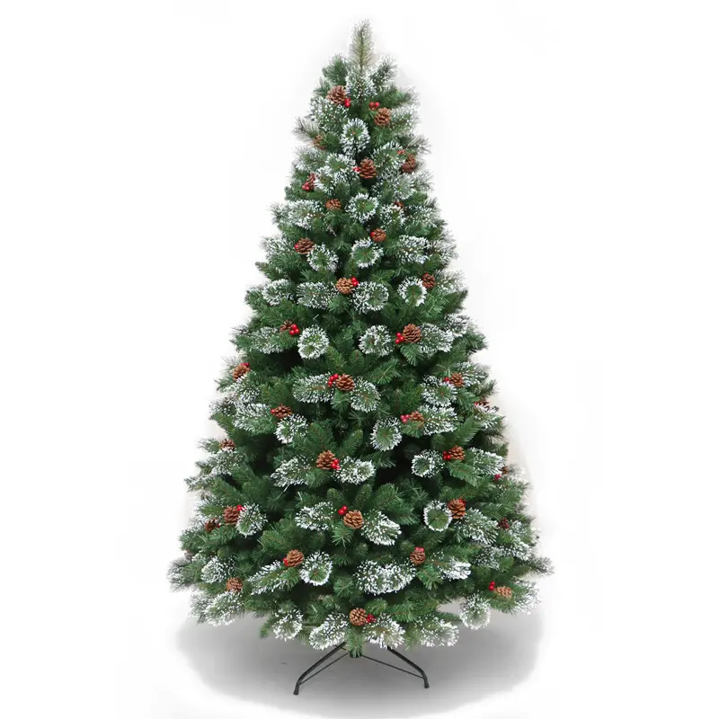 Высокое качество, оптовая продажа, складные снежинки, 6 футов 7 футов 9 футов 12 футов, искусственная Рождественская елка со светодиодными лампами и украшением
