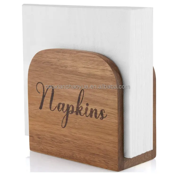 Servilleteros de madera de formas y tamaños personalizados, latas de soporte de madera para restaurante hechas a mano para servilletas de papel tisú