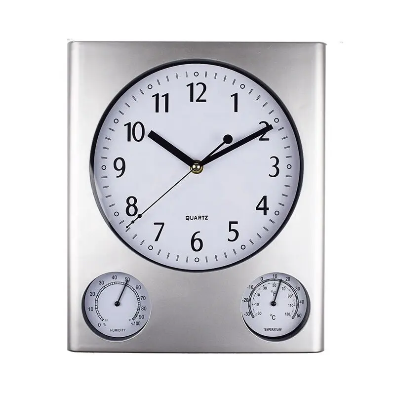 Horloge murale décorative maison, rectangulaire, personnalisée, pour la température et l'humidité, idée cadeau, meilleure vente