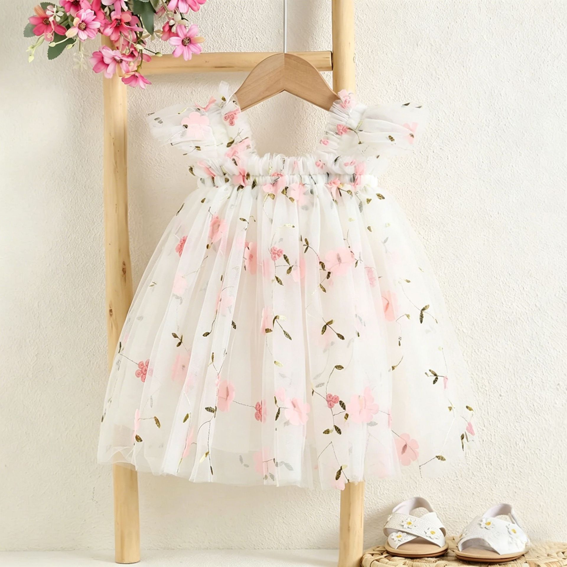 Parche de polvo blanco flor pequeña