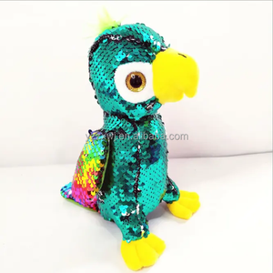 Hot <strong>Sale</strong> Plush Parrot Animal <strong>Toy</strong> / Reversible Sequin <strong>Bird</strong> Plush <strong>Toy</strong> / Animated Soft <strong>Toy</strong> - Product Image 2