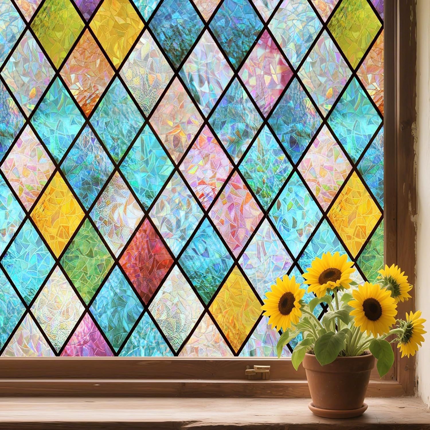 Motif de grille de diamant arc-en-ciel60*100cm